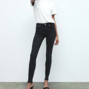 Black Mid Waist Skinny Jeans